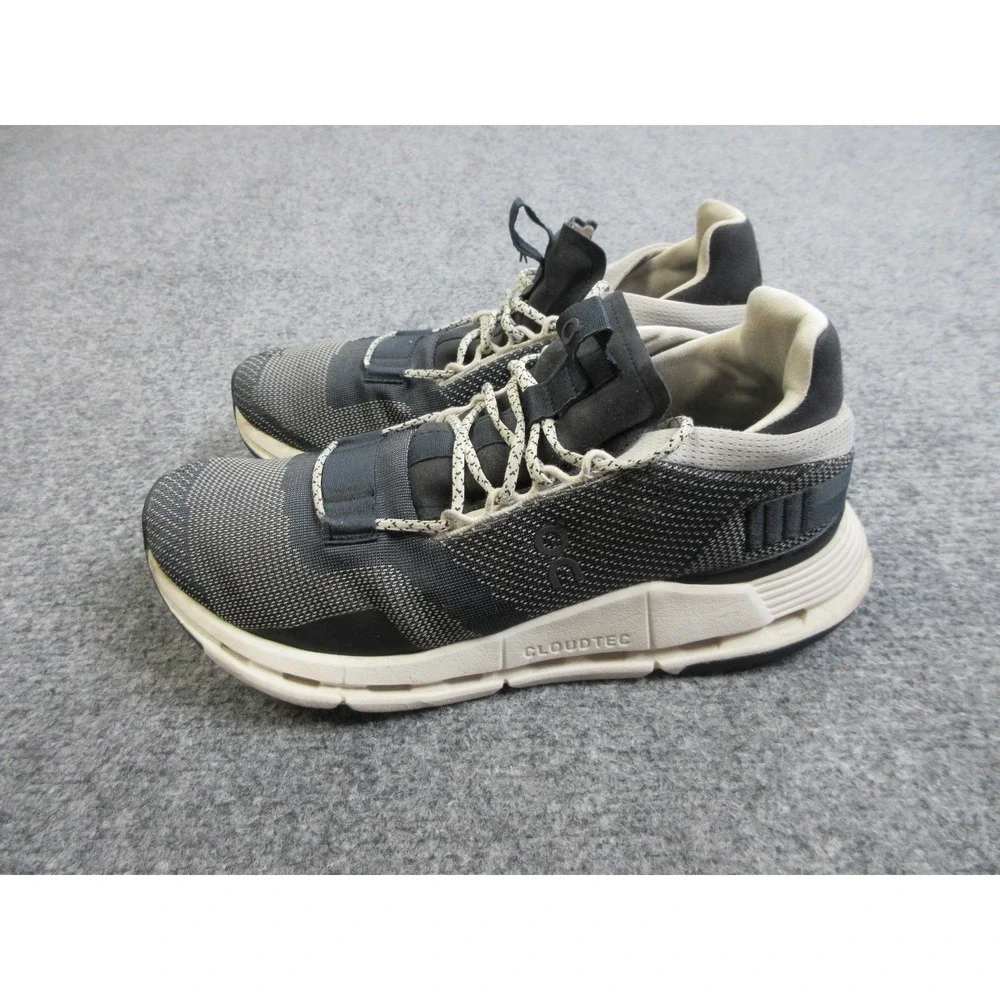 On Cloudnova Shoes Womens Size 8.5 Black White CloudTec Swiss Running Sneakers